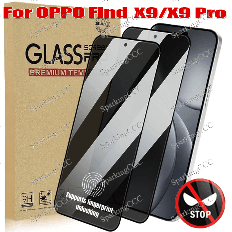 TEMU 2pcs, Privacy Tempered Glass Suitable For Oppo Find X9/ Oppo Find X9 Pro, ! 9h Scratch-resistant, Anti-peeping, With Bubble-free