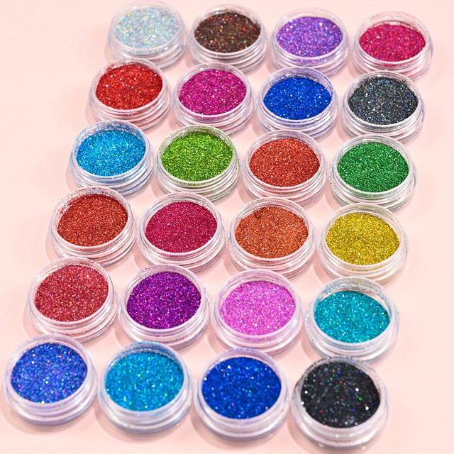 TEMU 24pcs Nail Glitter Sequins Set - Nail Art Diamond Decorations, Ultra-thin Enhancing Glitter, Mermaid Glitter, Aurora Nail Glitter, Irregular Nail Decorations, For Nails And Crafts.
