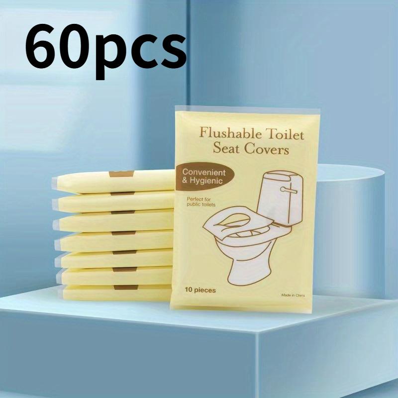 TEMU 60pcs Of Portable Sanitary Toilet Seat Covers - Suitable For Potty Training, Travel, Public Restrooms, Airplanes, And Camping