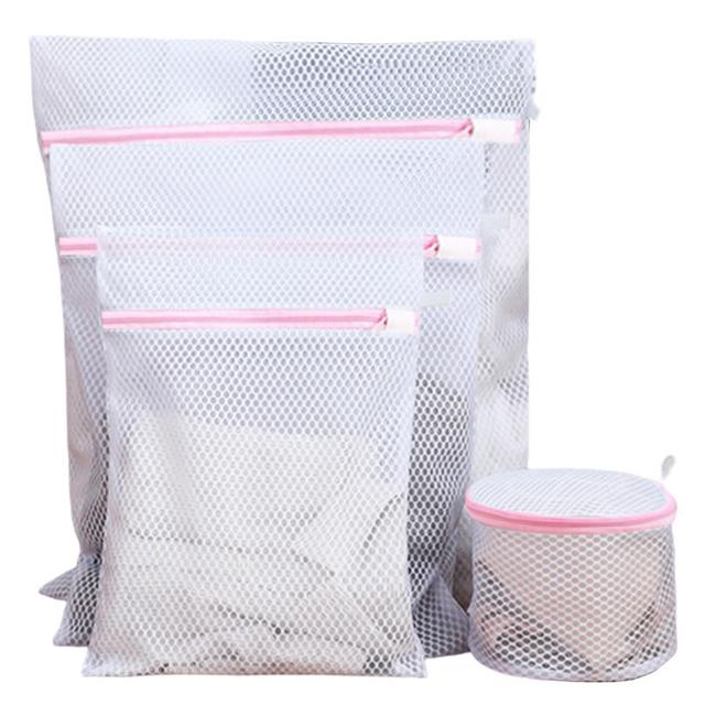 TEMU 4pcs/ Set Mesh Laundry Bag Storage Bag Mesh Bag Wash Bag Zipper Washing Machine Is Suitable For Underwear Sweaters For Shops, Laundry Bags