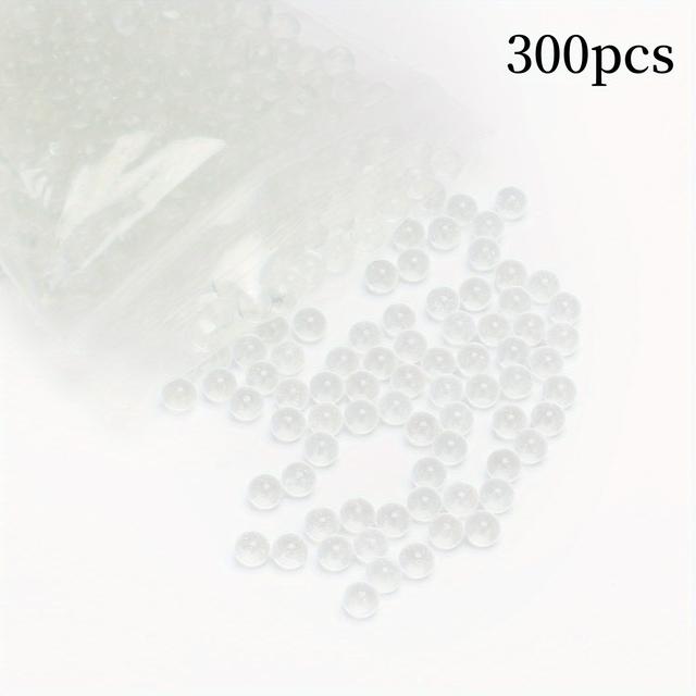TEMU 300 قطعة من كرات الزجاج الكريستالية الشفافة لديكور المنزل - خرز رخامي زجاجي أنيق وحصى أحجار الفسيفساء للأحواض، تنسيقات الزهور، وديكورات الحفلات، زجاجية