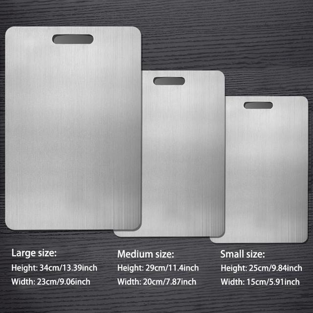 TEMU 3pcs Heavy-duty Thick Stainless Steel Cutting Boards - Non-slip Kitchen Countertop, Dishwasher Safe, Food-safe Surface - Heavy-duty Construction For Meat, Fruits