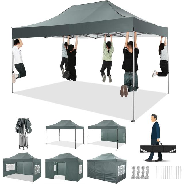 TEMU Außenzelte, 3x4.5m Robuste Pop-Up-Zelt mit 4 abnehmbaren Seitenwänden, Sonnenschutz, kommerzielles Zelt für Outdoor-Events, Außenzelte mit Tragetasche, Strandgazebo