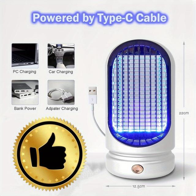 TEMU Electric Led Killer Lamp Insect Bug Zapper Fly Trap Uv , Outdoor Insect Trap, Electric Insect , Fly Trap Lamp, Reliable Performance, Durable Build, Pet Owners, Homeowners