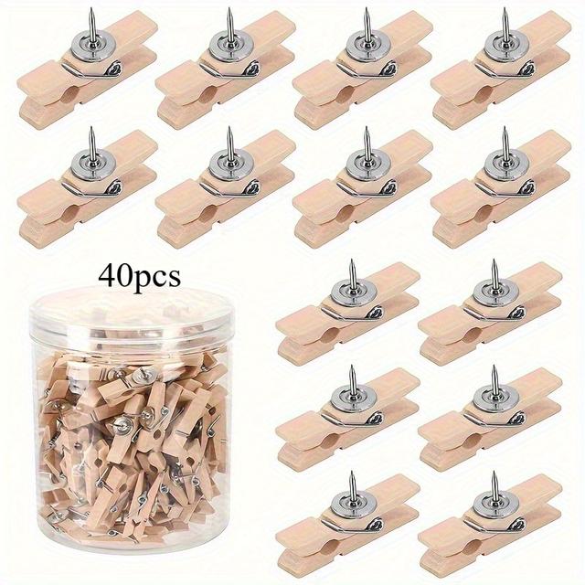 TEMU 40pcs Set, Transparent Box Packaging For And Portability, Multipurpose Tacks Suitable For Cork Boards And Bulletin Boards, Accessories