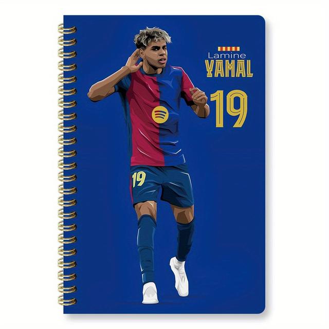 TEMU ملاحظات يامال بطبعة كوميك ستايل - 5.5x8.3 بوصة، 50 صفحة، كتابة ، مثالية للكتابة، الدراسة، ومتحمسين الرياضة، هدية عيد ميلاد مثالية، ملحقات الكتابة | تصميم غطاء | ربطات دوارة متينة، ملاحظات وصحف