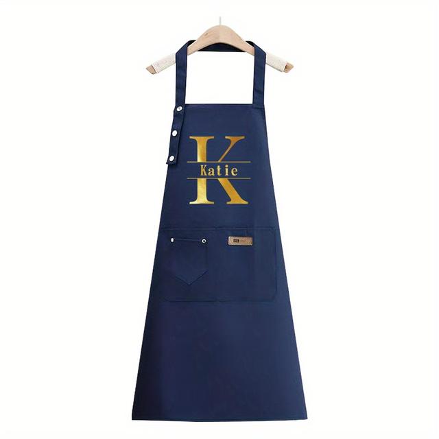 TEMU Individuelle Namens-Leinen-Schürze - Strapazierfähige, Bequeme Küchenhosen für Männer & Frauen | Pflegeleichtes, Stilvolles Design für Kochbegeisterte