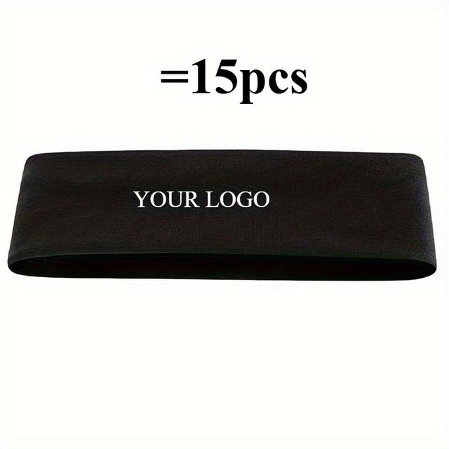 TEMU 15pcs Custom Personalized Sweatbands Sports Headbands, 15 Colors With Your Own Name Logo Text Photo Water Absorbent Quick Drying Women Men Basketball Yoga Headband