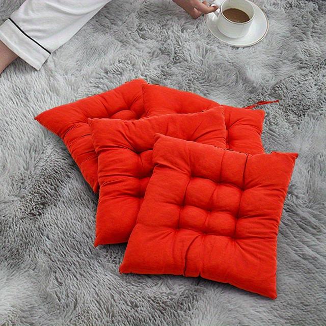 TEMU 4pcs Polyester Chair Cushion, Machine Washable, Durable Knit Design, Comfortably Supports Garden, Dining And Office Chairs, , 40x40x5cm, Living Room Chair Cushion