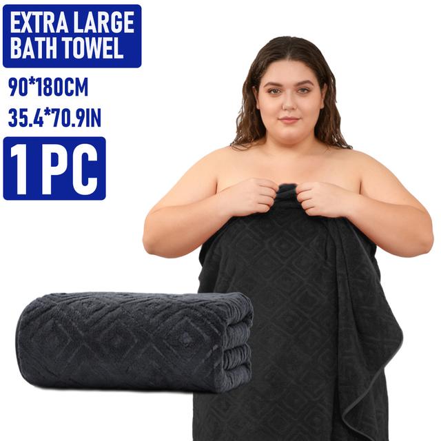 TEMU 1 Extra Large Bath Towel Measuring 90 By 180 Cm Or 35.4 By 70.9 Inches, Featuring A Checkered Design. From Microfiber, -size Towel Is Ideal For Curvy Women. Soft, Absorbent, And The Skin