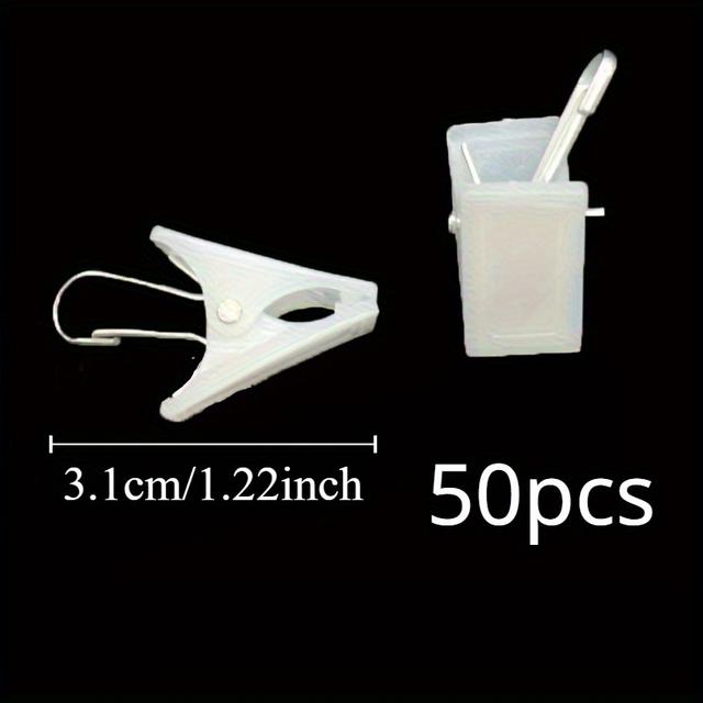 TEMU Sada 50 univerzálních plastových klipů na závěsy s železnými kroužky a háčky