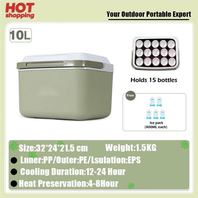 TEMU Outdoor Cooler Ice Box Chest Insulated 6l/ 10l/ 16l Camping Freshness Preservati Storage Box