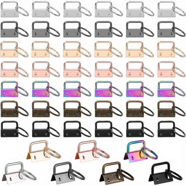 TEMU 42pcs Keychain Hardware Set, Key Fob Hardware, Key Fob Hardware For Wristlet Keychain, Key Lanyard And Key Chain Making Hardware Supplies