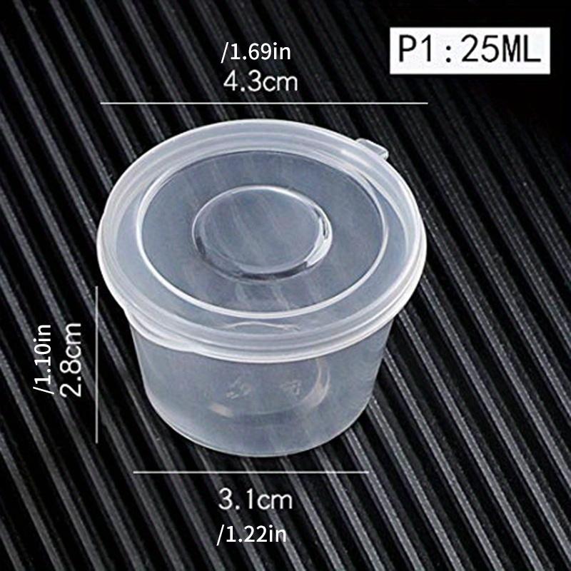 TEMU 50pcs Of Thick Disposable Plastic Jars For And Sauces, Complete With Lids, Ideal For Bbq Sauces, Seasonings, And Small Chili Cup Containers