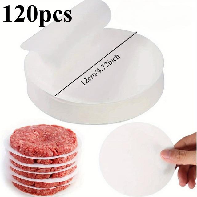 TEMU 120pcs Disposable Burger | -grade Oil-proof Paper, Freezer-safe, Suitable For Burger Patties, Cake Baking, Bbq