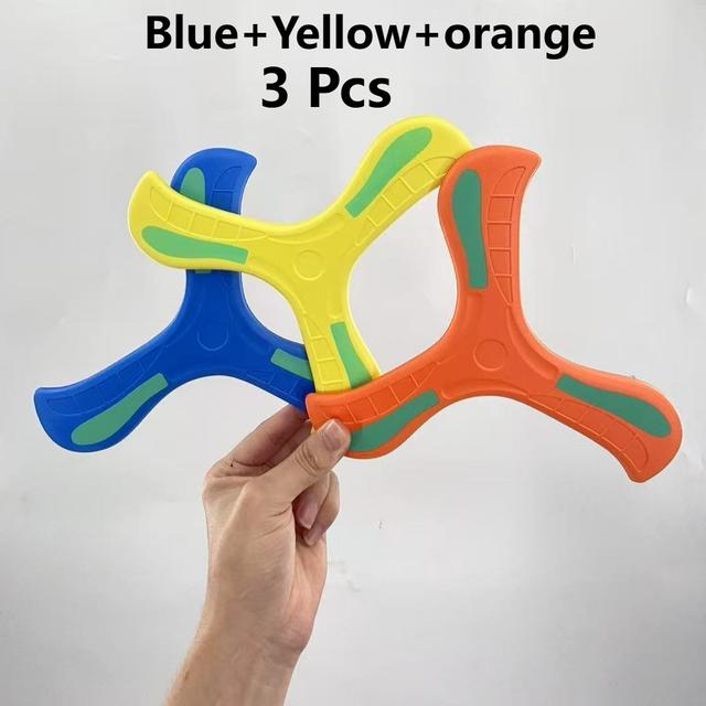 TEMU Három darabos csomag, szél- és ütésálló, világító háromlevelű boomerang, kezdőknek is alkalmas, felhasználóbarát kültéri sportfelszerelés, stílusos és szórakoztató repülő eszköz családoknak