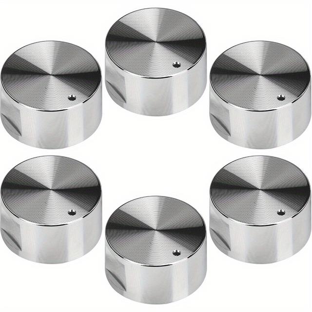 TEMU 6pcs 6mm Aluminum Alloy Gas Stove Knobs - Durable Metal Kitchen Stove Burner Controls With Textured Grip For Easy Handling, Fits Most Cooktops And Ovens, Stove Top Protectors