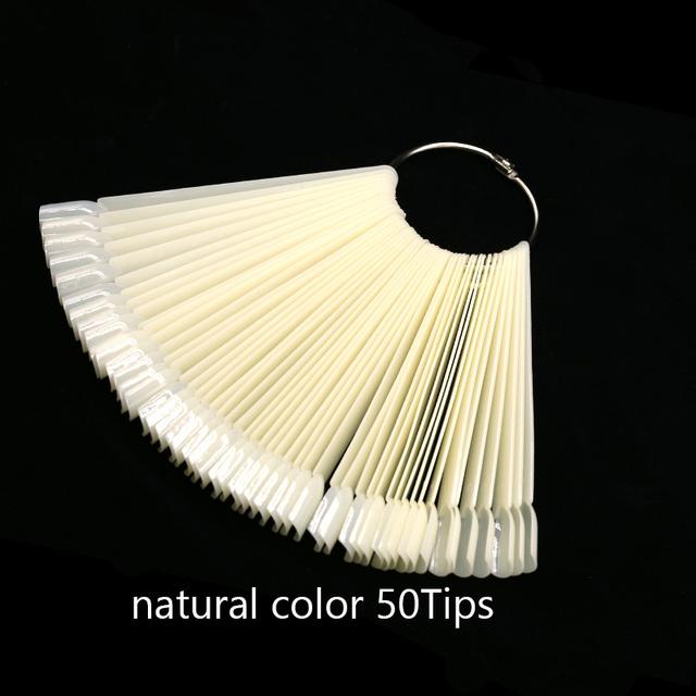 TEMU 50/set Nail Art Tips Display Practice Sticks Fan Shaped Nail Polish Swatches Nail Swatches Sticks Nail Art Tools Supplies
