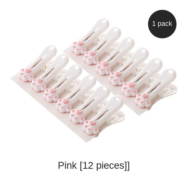 TEMU Cute Cat Claw Clothes Clip - Windproof, Strong, Small, And Household Use