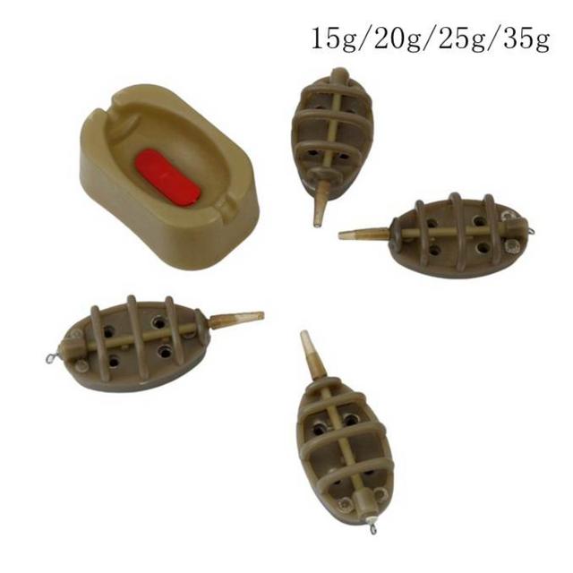 TEMU Premium Carp Fishing Feeders Mould Set - 4 Sizes (15/20/25/35g & 30/40/50/60g) - Easy Inline Method - Your Catch Rate!