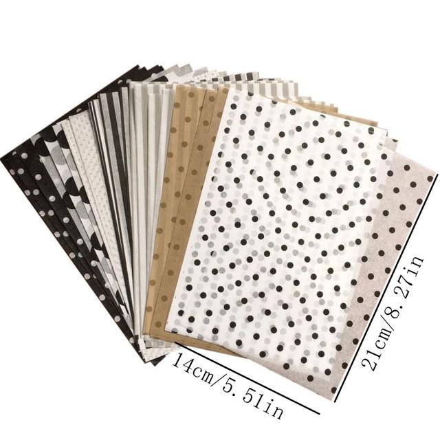 TEMU 80pcs A5 Wrapping Papers Retro Print Tissue Paper Bookmark Gift Wrapping Papers Floral Gift Packaging Material