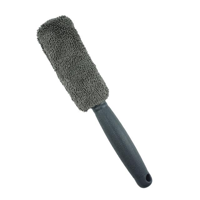TEMU Car Wash Portable Tire Rim Brush With Plastic Handle - Universal Model