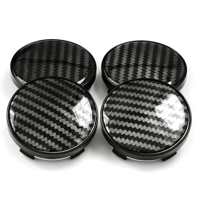 TEMU 4pcs 60mm Aluminum+resin 3d Carbon Fiber Wheel Center Dust-proof Cover - Upgrade Your Look!