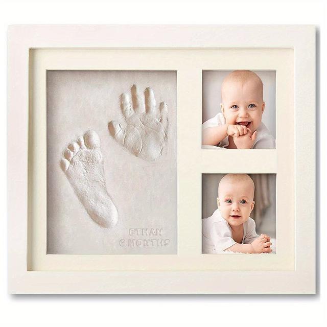 TEMU Hand And Footprint Kit | Collage Picture Frame, Wood Material, Shower Gifts For Mom, Registry For Boys And Girls - Lattby