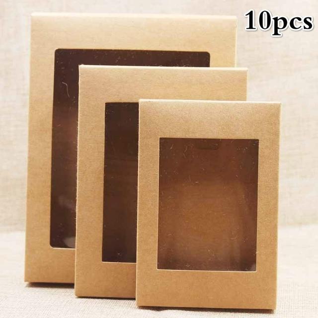 TEMU 10pcs Elegant Diy Paper Gift Boxes With Windows - Weddings, Parties & Home Decor! For Retail Stores, Boutique, Supermarkets