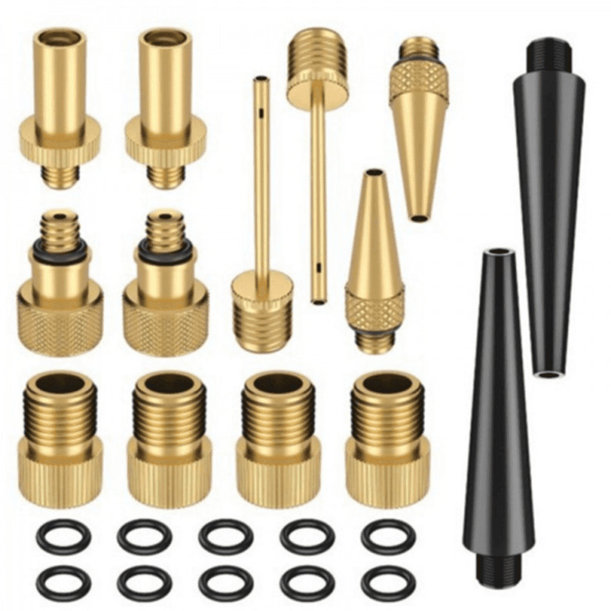 TEMU 24pcs Universal Bicycle Valve Adapter With Sealing Ring - , Schrader, And Dunlop Valves To Car Valve For Easy Inflation