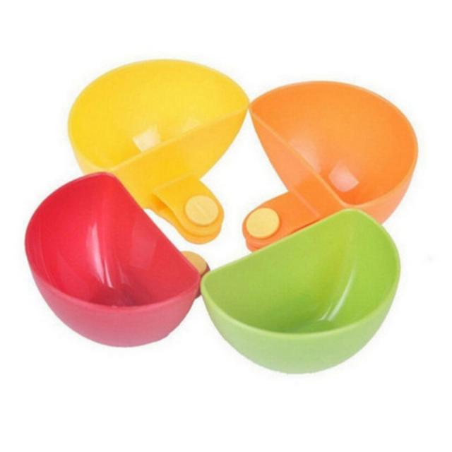 TEMU 4pcs Color-coded Dip Bowl Plate Holders - Plastic & Sauce Dishes For Parties, Picnics, - Portable Dip Bowls Suitable For Serving Chips, Veggies, Spreads