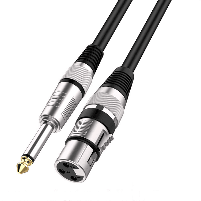 TEMU 6.5mm 1/4 Inch To Xlr Female Microphone Cable Jack 6.35mm /4 Male To Xlr Female Mic Audio Cable Suitable For Speaker, Guitar Amplifier, Amp, Mixer, And More