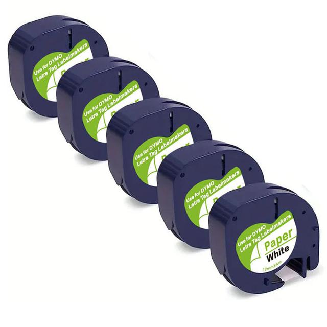 TEMU 5- Tape Compatible With Letratag White Paper Refill 91330 10697, 1/2" X 13' 12mm X 4m For Lt-100h Plus Printer