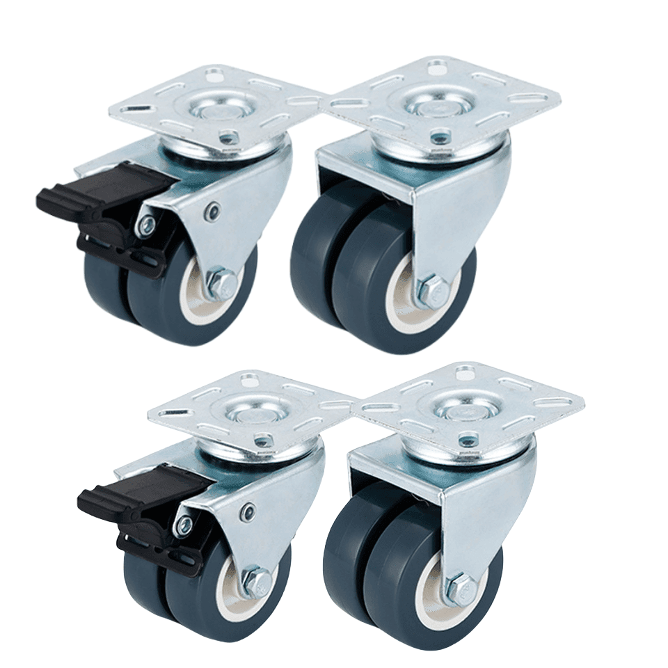 TEMU Set Of 4 Casters Featuring Brakes, Of Supporting Up To 800 Lbs, Equipped With That Leave No Marks, Swivel Locking Design For Furniture, Made From Durable Materials With A Silvery End