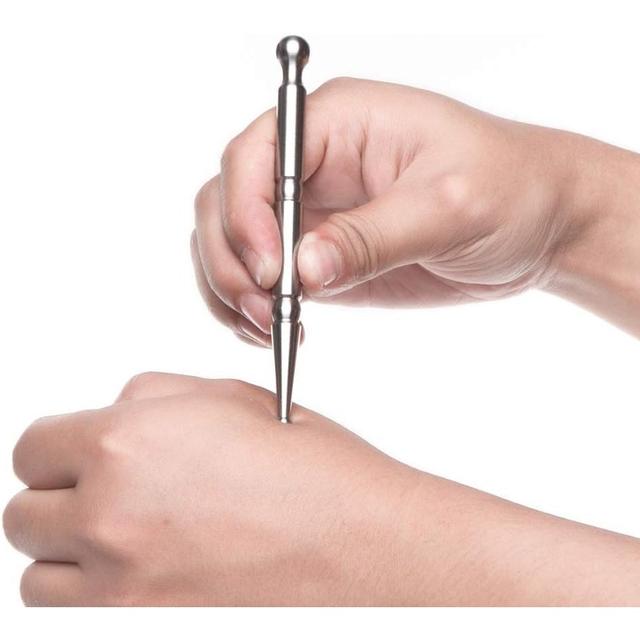 TEMU Stainless Steel Manual Acupuncture Pen-deep Tissue Massage Tool-trigger Point Massage Relax Tools Full Body Relaxing Trigger Self-massage Acupressure Bar (a)