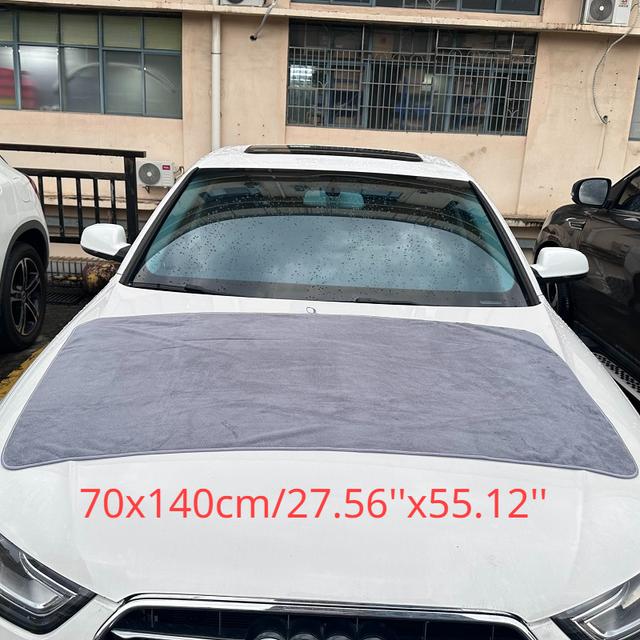 TEMU Super Soft Car Wash Towel Car Cleaning Drying Cloth Extra Large Size Drying Towel Car Care Detailing - Grey