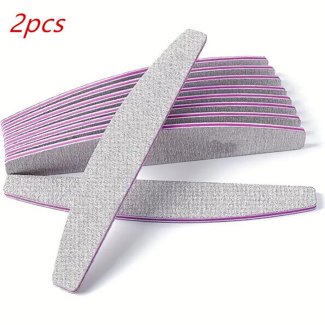 TEMU 2pcs High Flexibility Nail Files And Buffers, 100/ 180 Grit Durable Sandpaper, Unscented Nail Styling Tools For Manicure And Pedicure