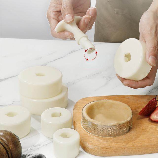 TEMU 6pcs, Tart Tampers Set, Plastic Egg Tart Molds, Mini Pie Presser Kit, Baking Tools, Kitchen Gadgets, Kitchen Accessories