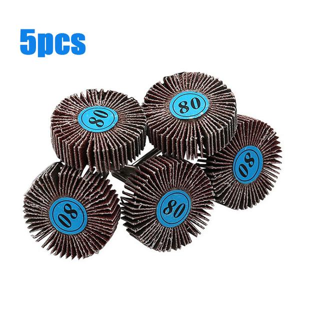 TEMU 5/10pcs 80 Grit Louver Grinding Sanding Sandpaper Flap Wheel Discs 3.0mm Shank Shutter Polishing Wheel For Rotary Tools