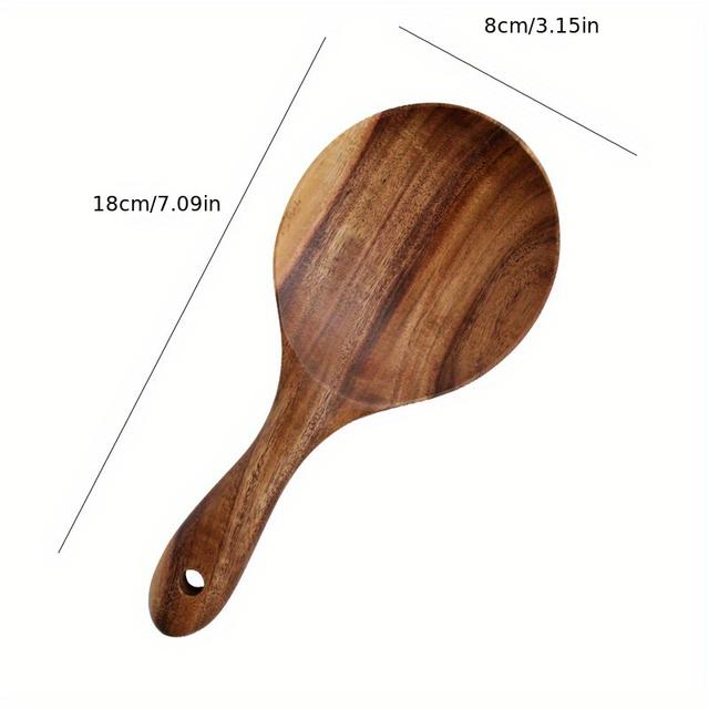 TEMU 1 Set Of Acacia Wood Rice Spoon, Non Stick Spatula, Acacia Wood Spatula, Kitchen Supplies