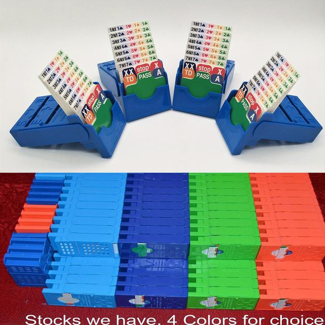 TEMU Bridge - Set Of 4 Premium Bridge Kit Bidding Device In Tournment, Blue Paper Cards Bridge - Set Of 4 Premium Bridge Kit Bidding Device In Tournment Texas , Blue Paper Cards