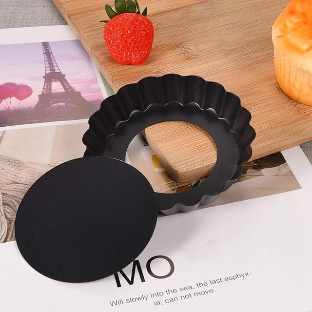 TEMU 9pcs, With Removable Bottom, Round Nonstick Pan, Mini Pie Pans, Mini Tart Shells, Bakeware For Pies, Mousse Cakes, Dessert Baking