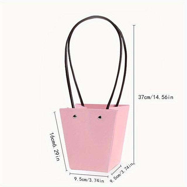 TEMU Wodoodporna Torba z Papieru Typu T, Opakowanie na Kwiaty, Trapezowa Kwadratowa Torba na Bukiet Słoneczników