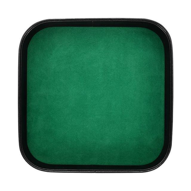 TEMU Dice Tray Organizer With Velvet Storage Box For Tabletop Game Accessories, Pu/flannel Material