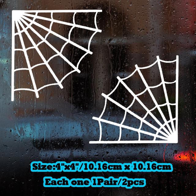 TEMU 2X 4'' Ecke Spinnennetz Spinnennetz Aufkleber Auto Vinyl ohne Hintergrund