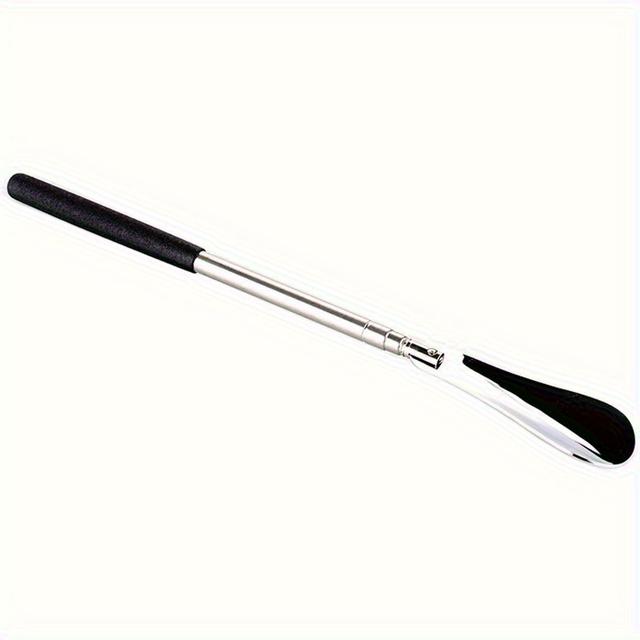 TEMU 1pc Flexible Stainless Steel Shoe Horn With Non-slip Handle - Perfect For Elders And Those With Limited Mobility