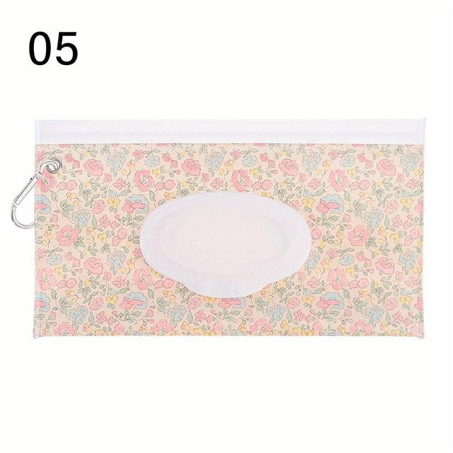 TEMU Wet Wipe Pouch Portable Buckle Wipes Holder Case Flip Cover Snap-strap Reusable Refillable Wipe Bag Outdoor Tissue Box