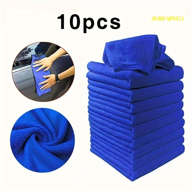 TEMU 10 Pcs Microfiber Boat/car Cleaning Towel Automobile Motorcycle Washing Glass Household Cleaning Small Towel