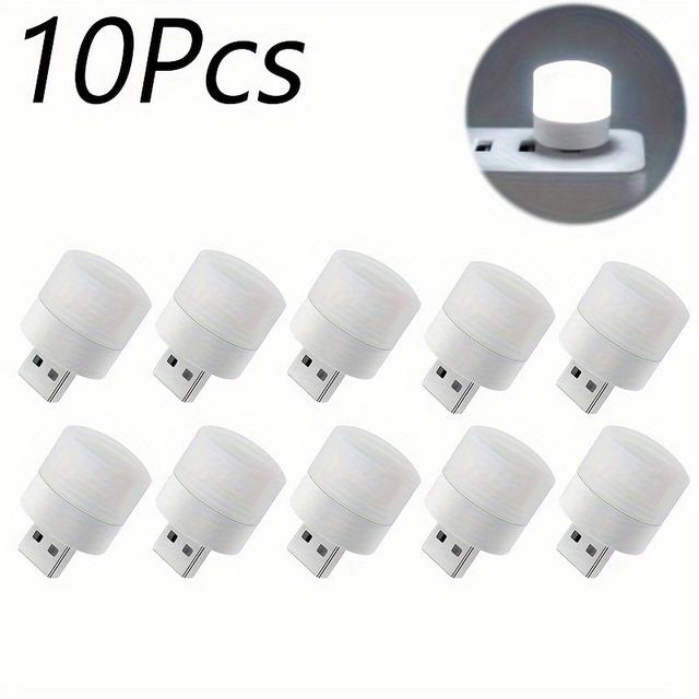 TEMU 10pcs Mini Usb Night Light Warm Protection Reading Lamp Usb Plug Computer Mobile Power Led Night Light