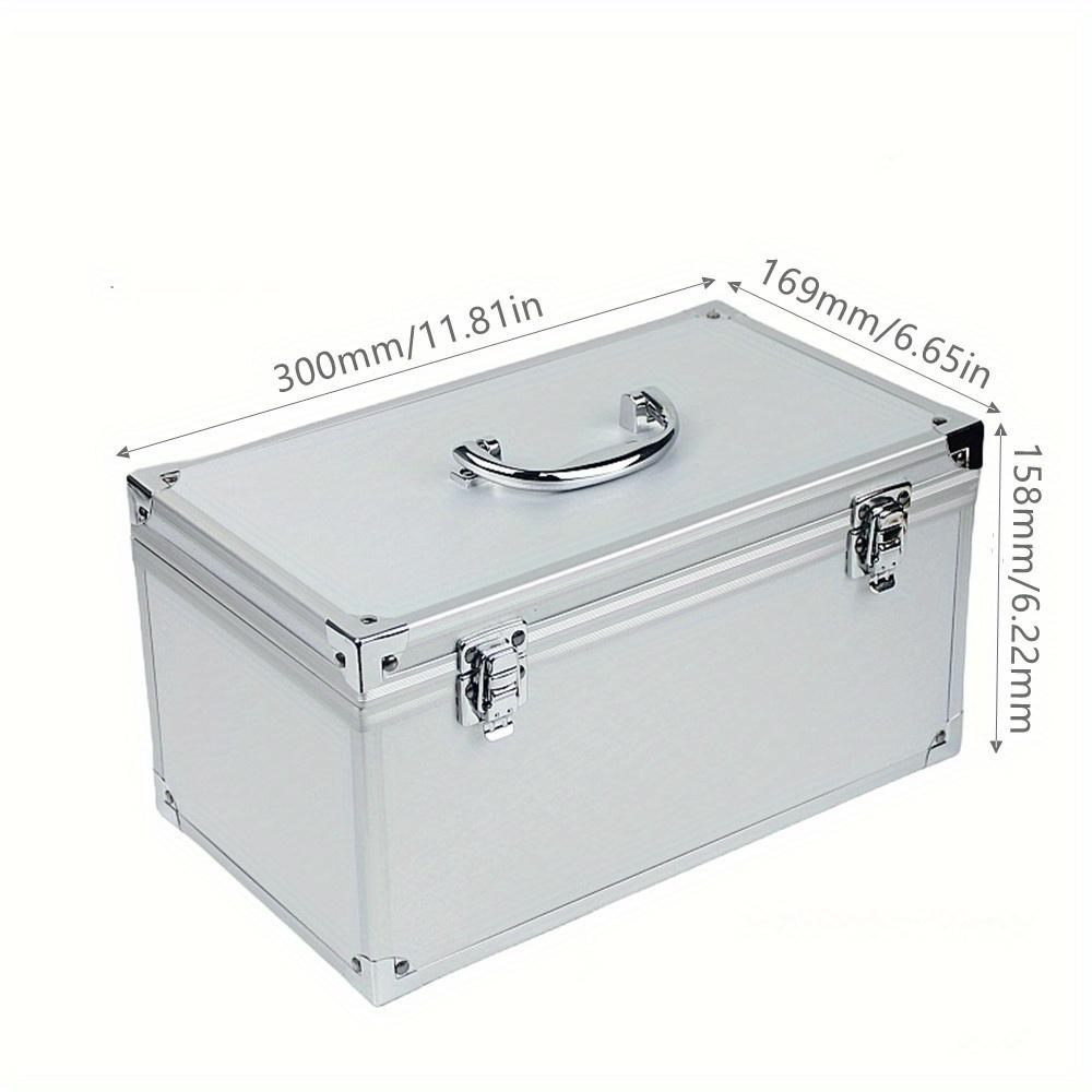 TEMU 1pc Empty Toolbox Aluminum Suitcase Parts Toiletry Containers Hard Toy Garage Organization Storage Portable Case Without Sponge